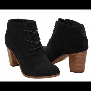 TOMS Lunata Black Suede Booties